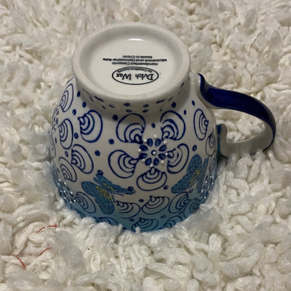 Dutch wax by coastline imports, elegant teacup style Blue Butterfly Ceramic Mug - Picture 10 of 16